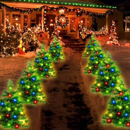 2 Pcs Solar Christmas Tree - With Multicolored LED Lights