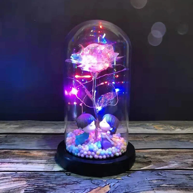 Glass Dome Artificial Rose