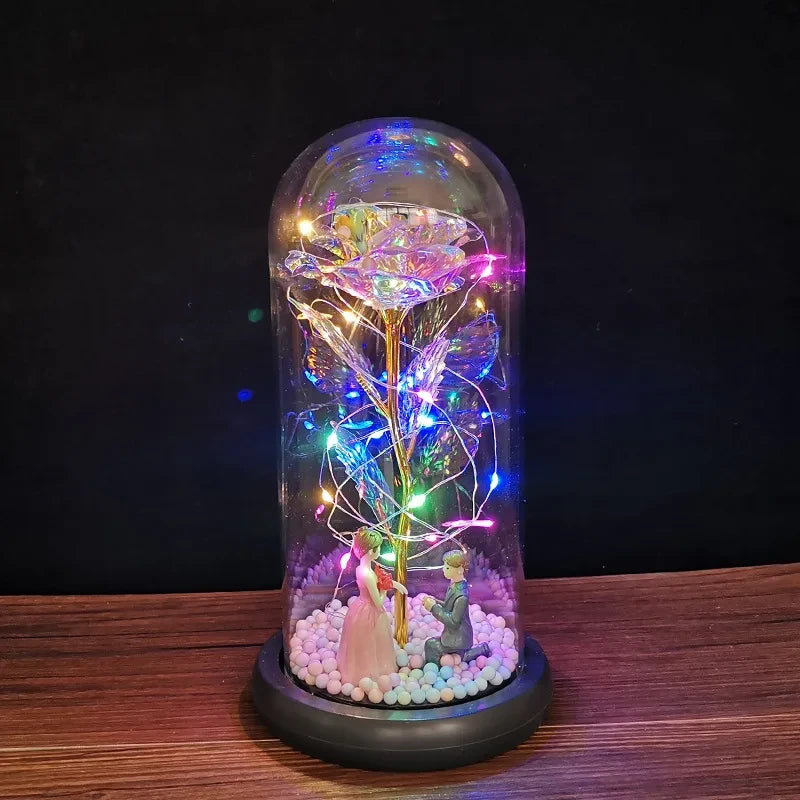 Glass Dome Artificial Rose