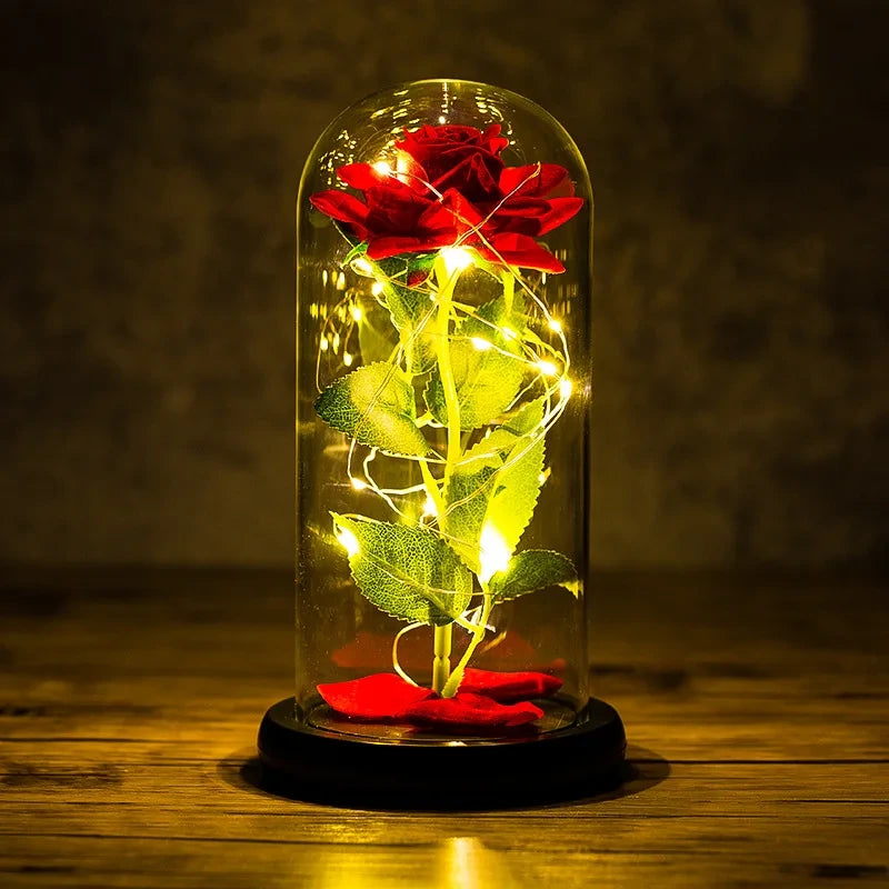 Glass Dome Artificial Rose