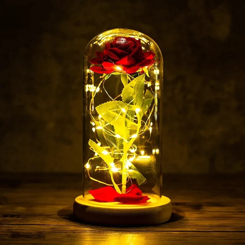 Glass Dome Artificial Rose