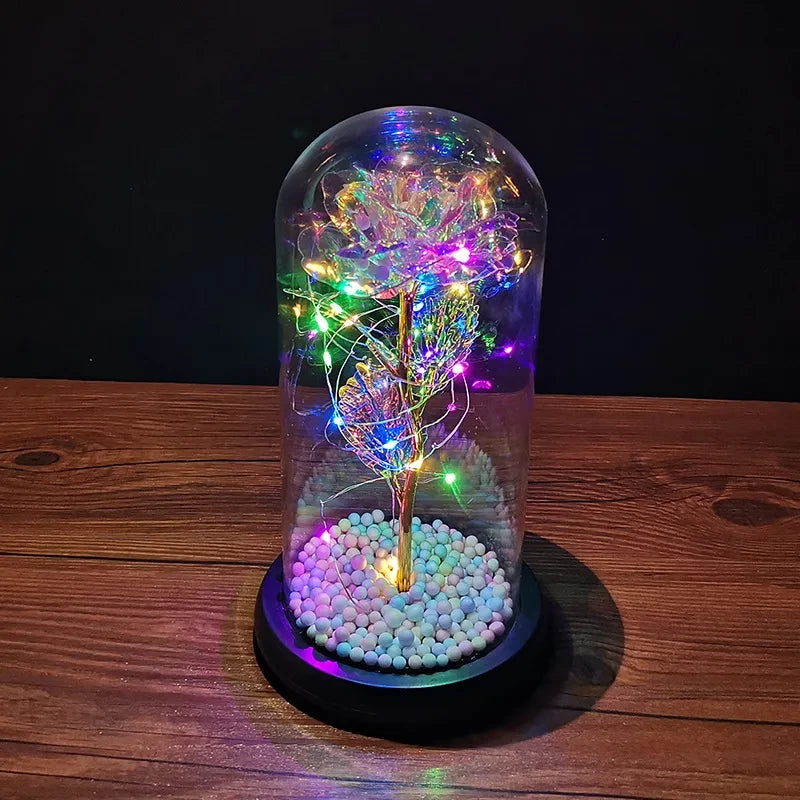 Glass Dome Artificial Rose