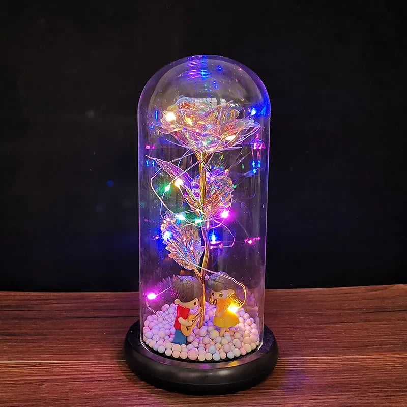 Glass Dome Artificial Rose