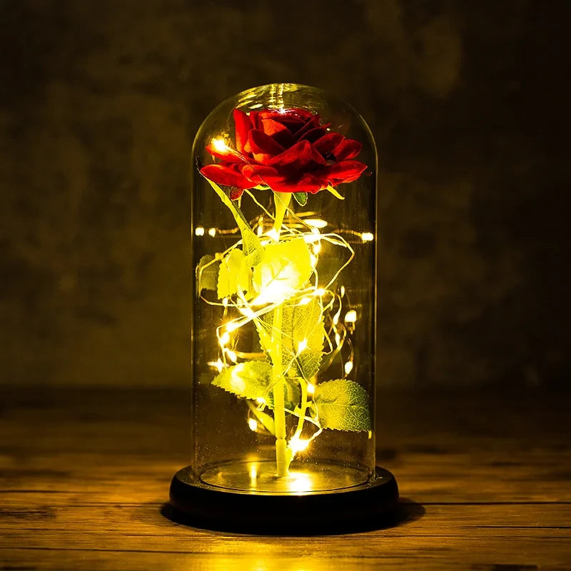 Glass Dome Artificial Rose