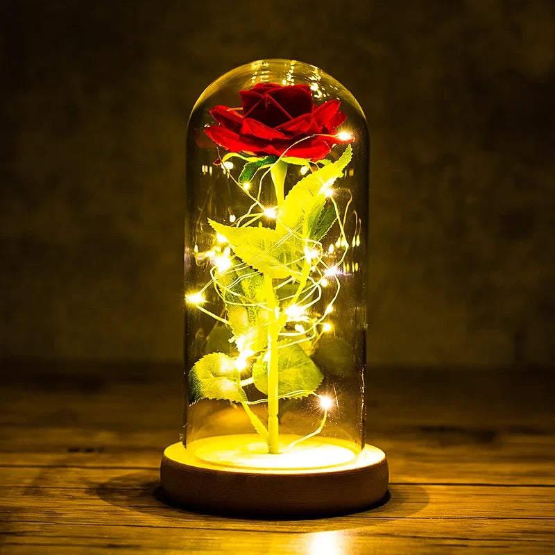 Glass Dome Artificial Rose