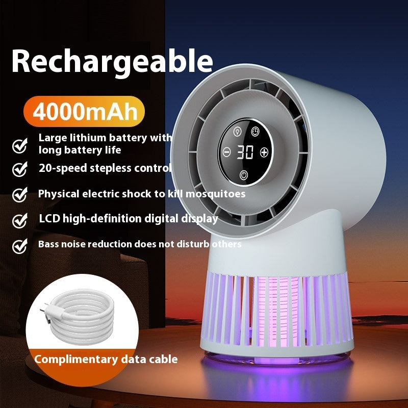 Portable design of the 3-in-1 mosquito killing fan and night lamp