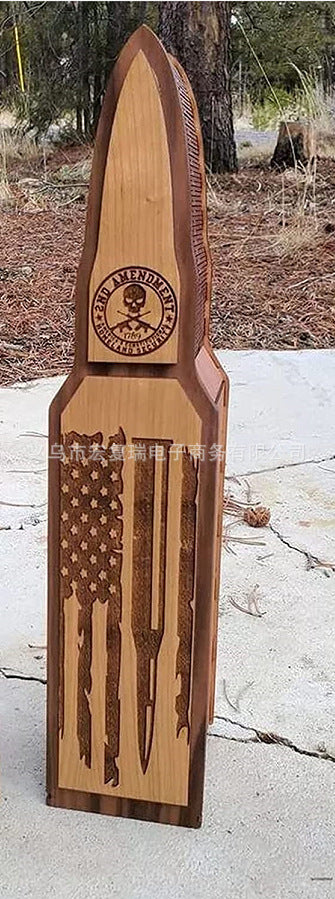 2nd Amendment Wooden Bullet Whiskey Holder