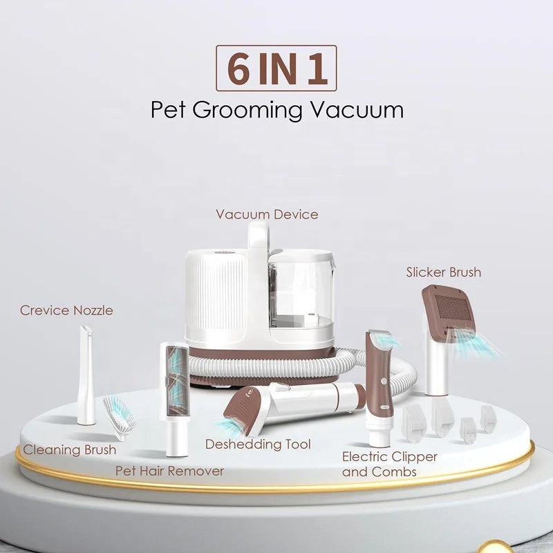 6-in-1 Pet Grooming Vacuum Kit with All Attachments