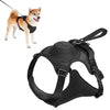 AllinOne dog black harness and leash set for tangle-free walks`
