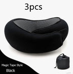Black massage pillow with carrying bag on a white background