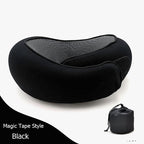 Black massage pillow with carrying bag on a white background