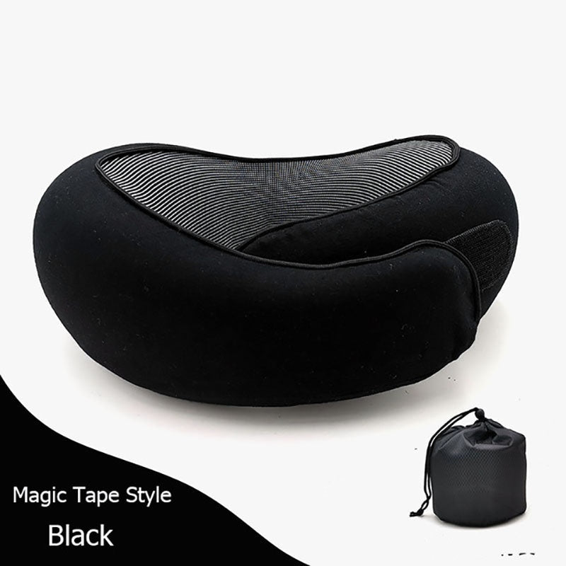Black massage pillow with carrying bag on a white background