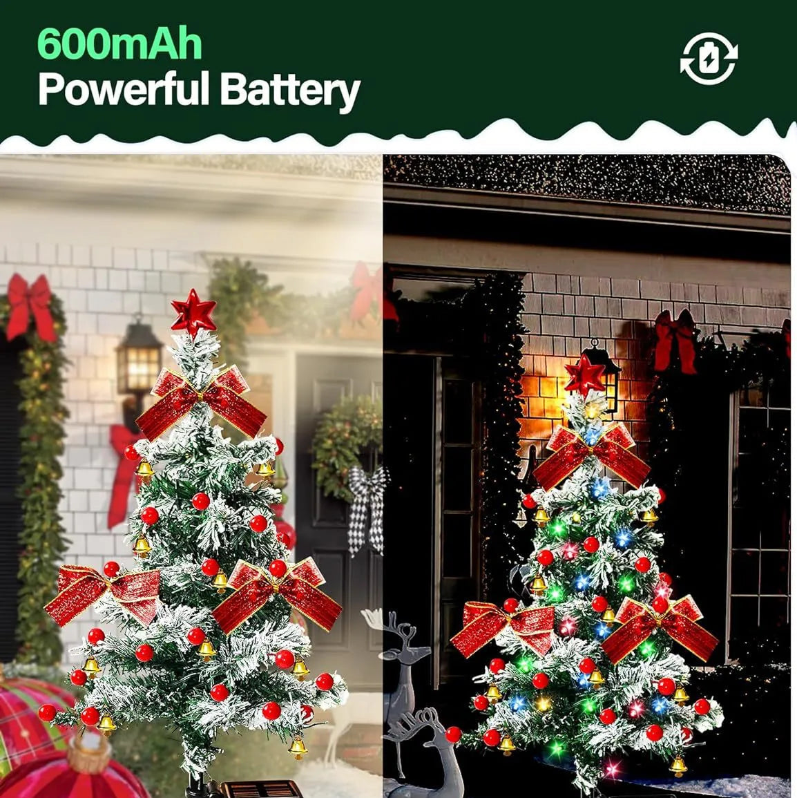 ArcticGlow Christmas Cedar Solar Lights (Buy 1 Get 1 Free)