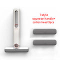 Cleaning tool with a squeeze handle and three cotton heads on a white background