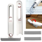 Cleaning tool with attachments and water splashing effect on a white background