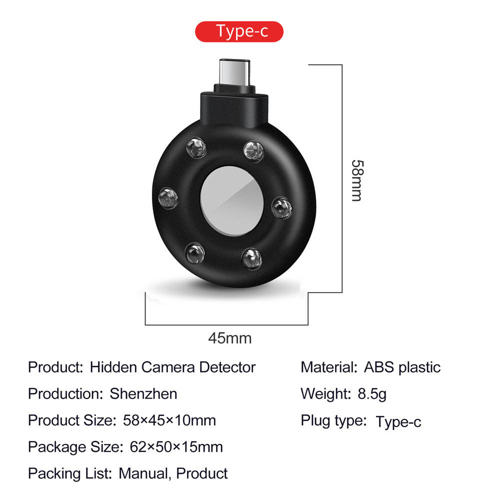 The specification shows Hidden camera detector 