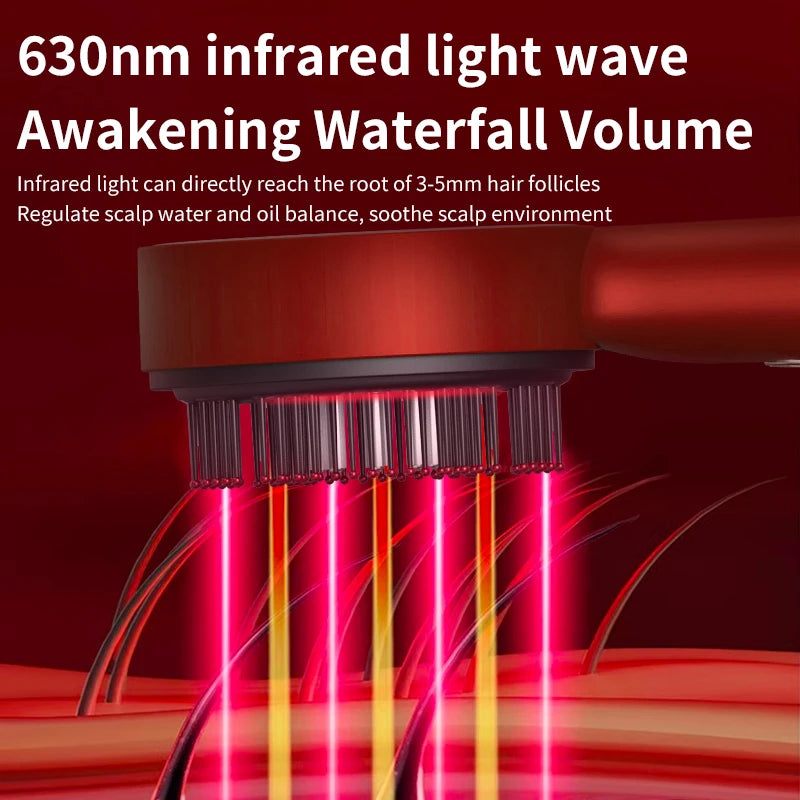Red light therapy feature of Luxe Comb