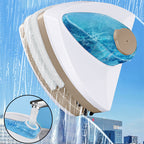 Magnetic Window Cleaner with water splashes on a blue gradient background