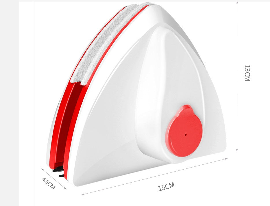 Magnetic Window Cleaner with measurement details on a white background