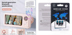 Packaging of a second-generation Bluetooth speakerphone and a webcam cover with product details.