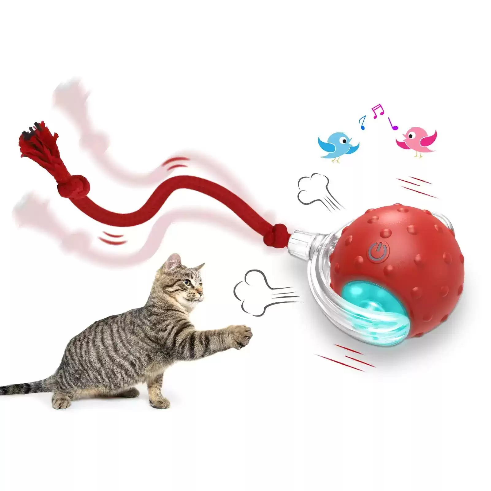 Playful pup interacting with the electronic snake toy