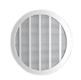 Round white vent on a white background
