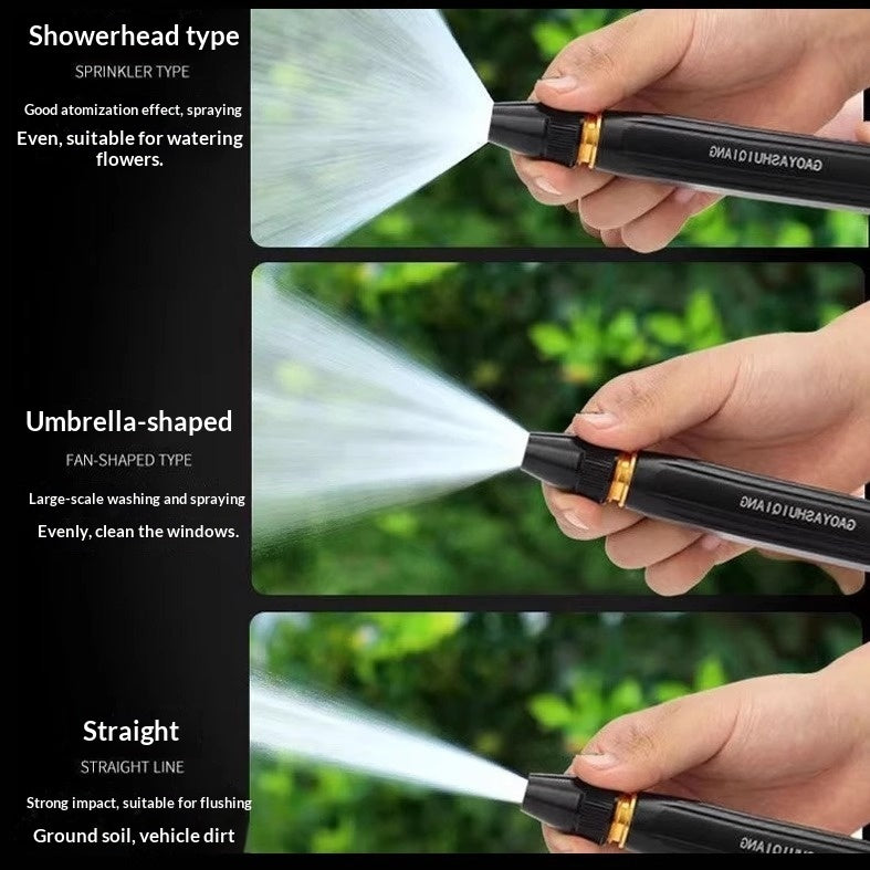 Three different types of showerheads being used with text describing their functions.