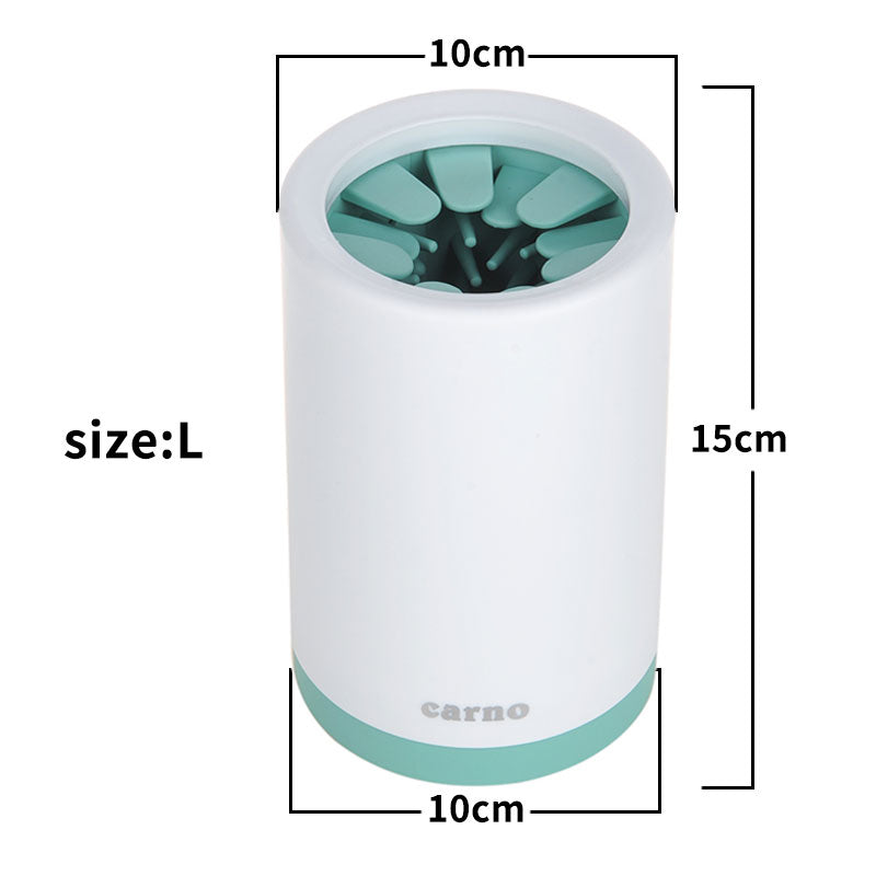 White and green cylindrical product with dimensions labeled on a white background