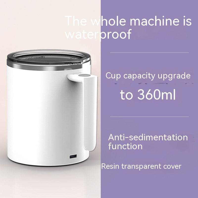 White machine with text highlighting features on a light purple background