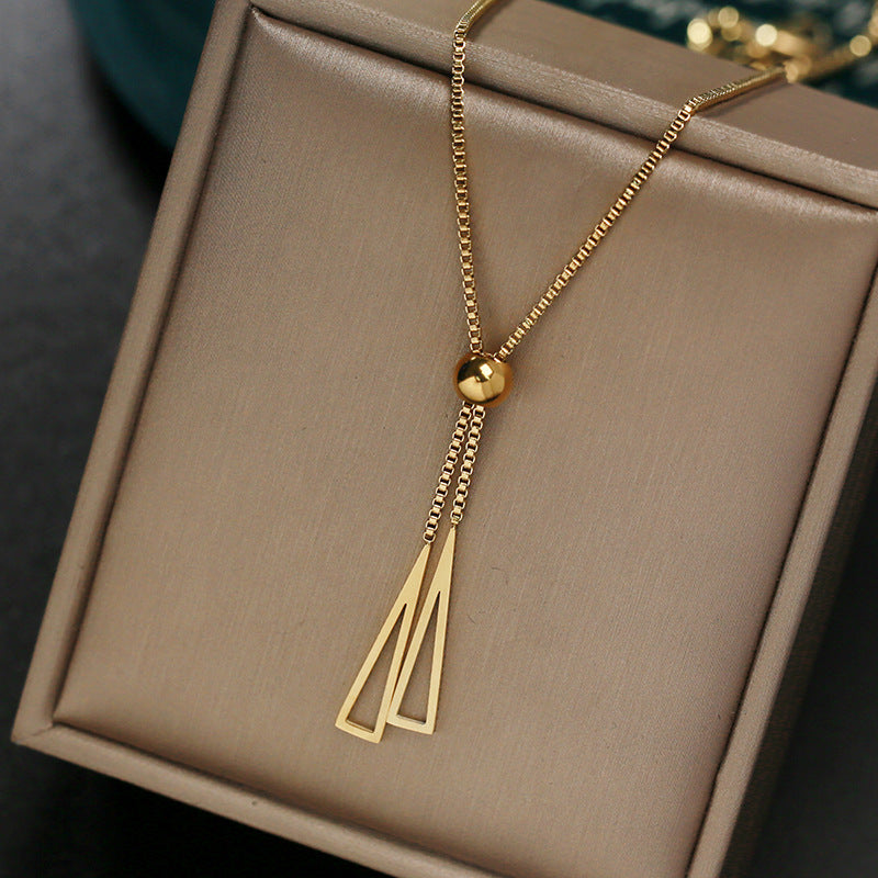 Stainless Steel Jewelry Fashion Pull Decoration Sexy Tassel Charm Collar Chain Ladies