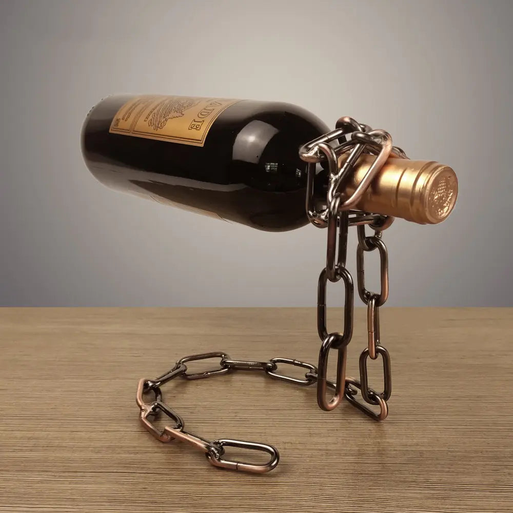 Metal Chain Hanging Wine Rack