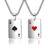 Ace of Spades and Ace of Hearts pendants displayed together