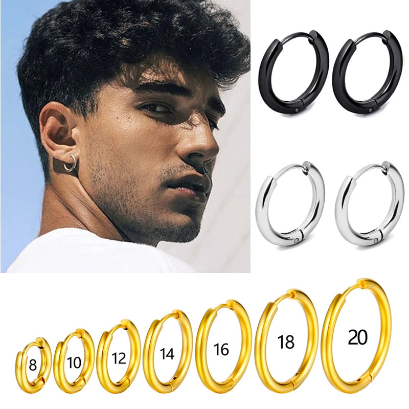 Golden Hoop Magic Earrings in stainless steel at Affinity Marketplace