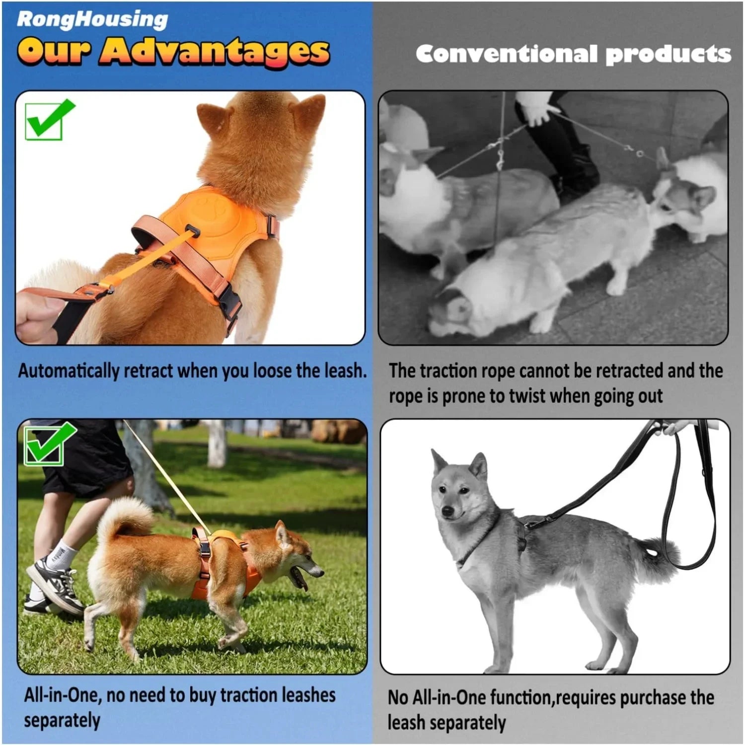 AllinOne Dog Harness Leash Set