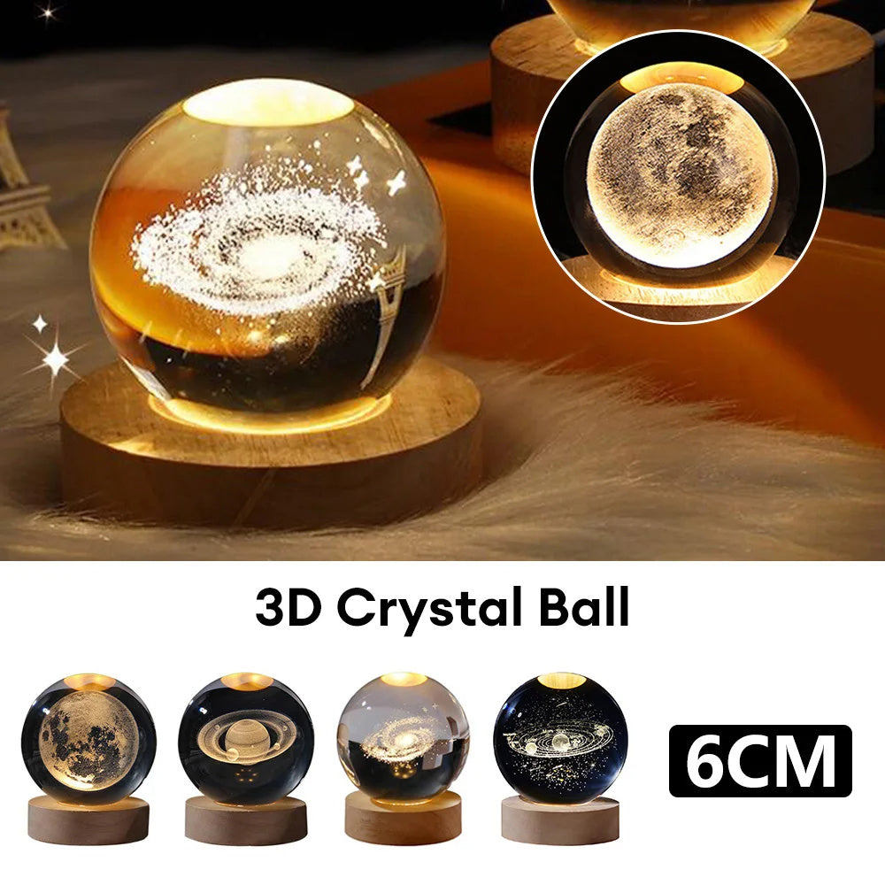 Starry Night Crystal Moon Lamp