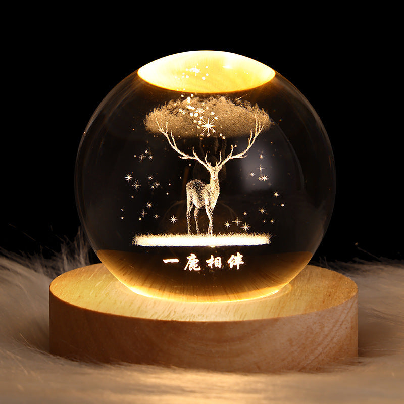 Starry Night Crystal Moon Lamp