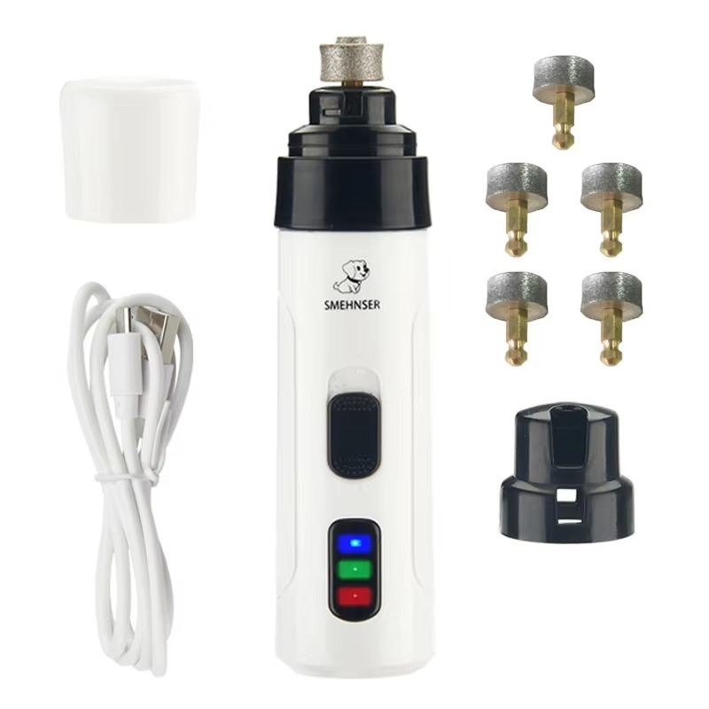 PawPerfect electric nail trimmer with included accessories  and five heads 