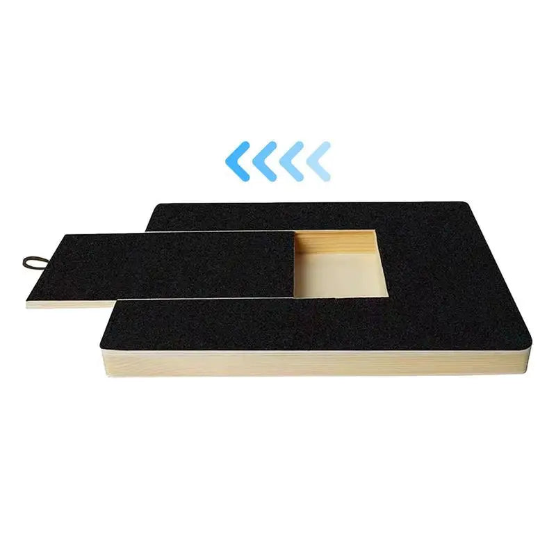 Front view of adjustable wooden dog nail file board