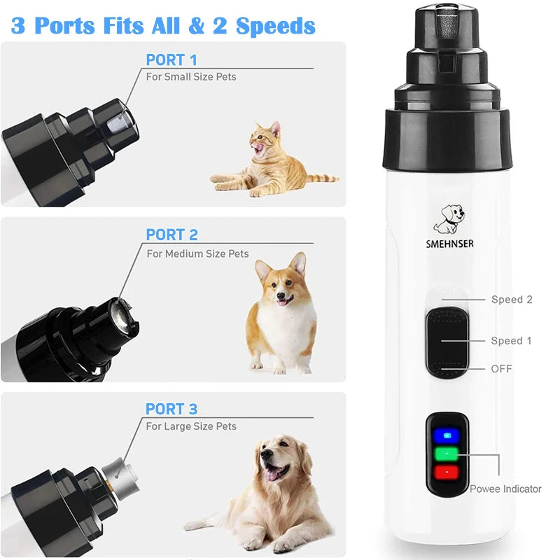 Close-up of grinding head on PawPerfect electric nail trimmer`