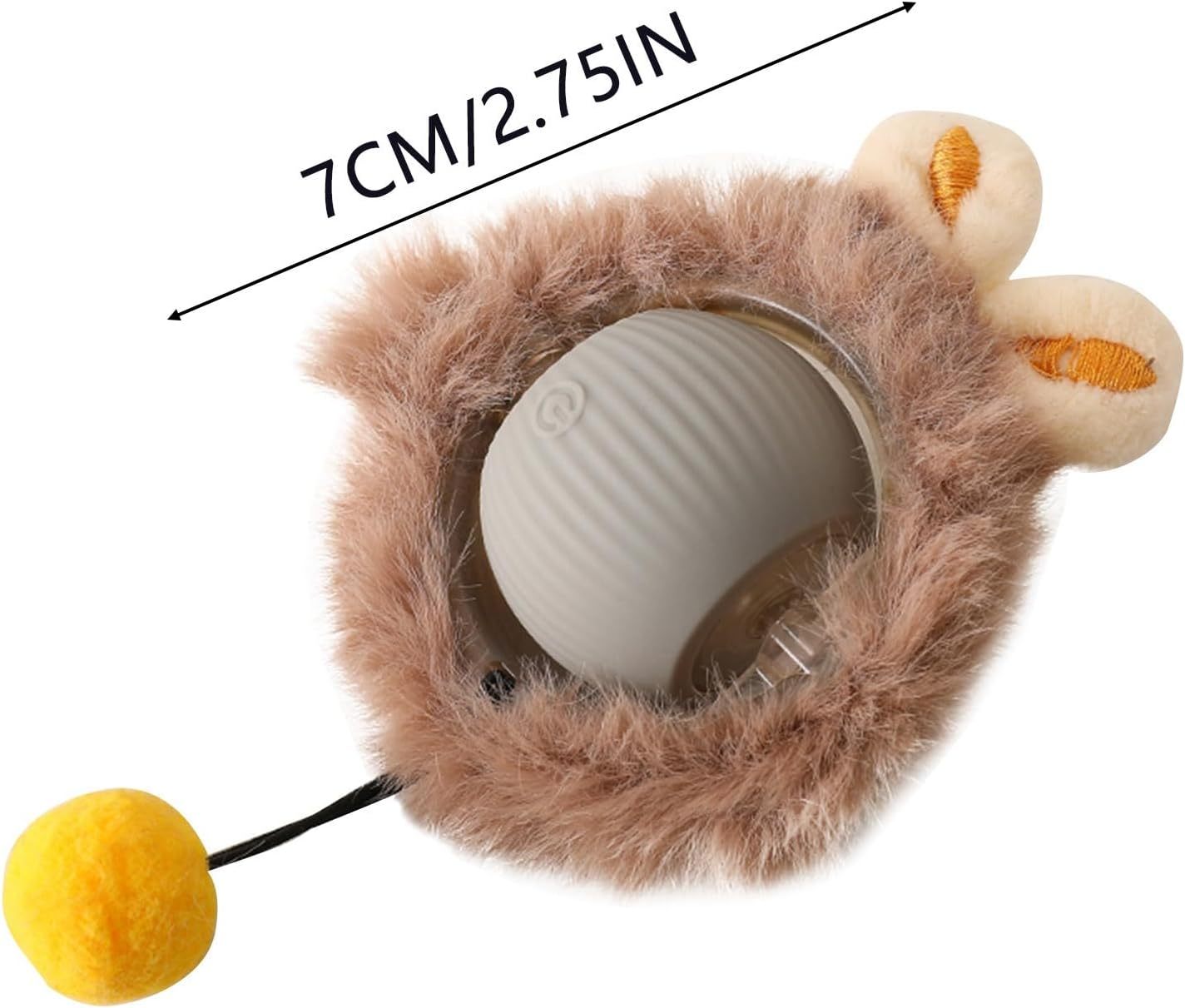 Size comparison of Pet Energizer rolling ball next to a hand