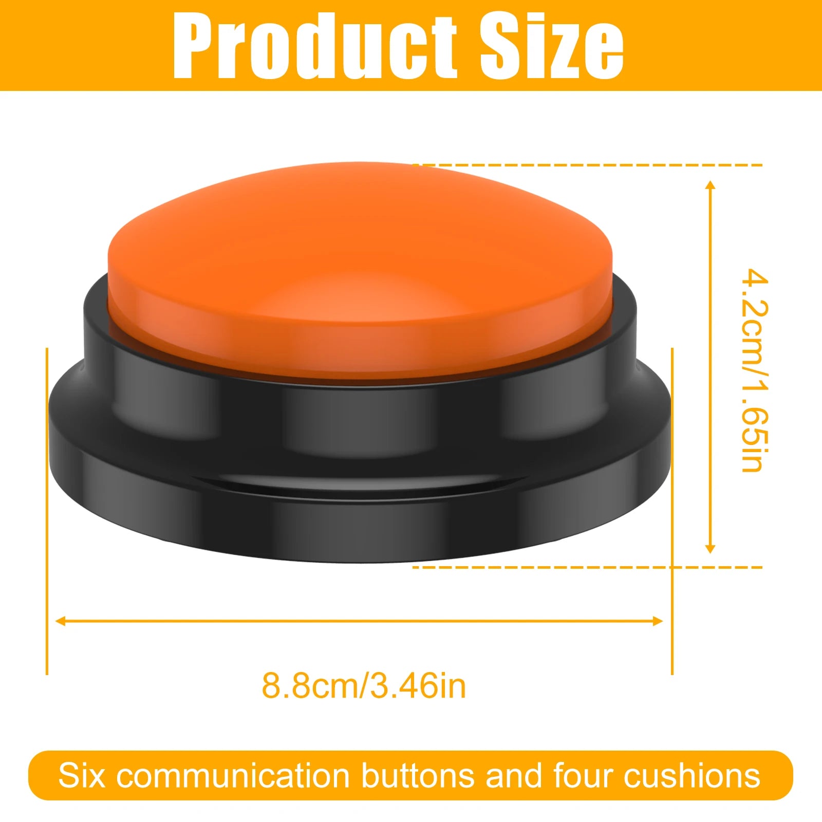 the  size dimensions for the pet-talk-buttons