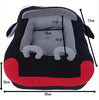 the size chart shows the SnuggleSeat car-shaped dog bed 