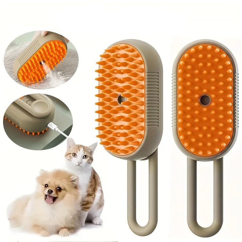 Self-Cleaning Pet Grooming Brush with Push-Button Release  