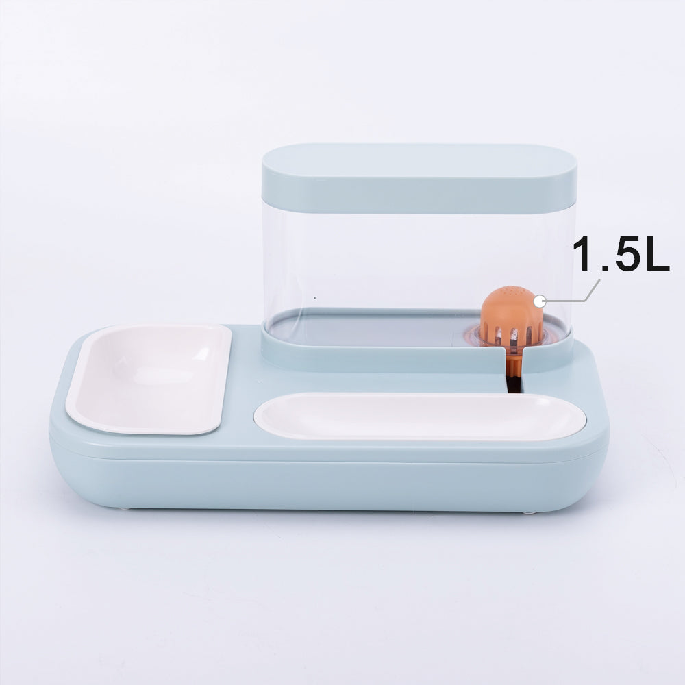 Capacity details for SmartKit pet food and water reservoirs` blue style 