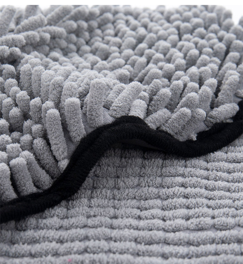 Super absorbent pet grey bathrobe for quick drying after bath