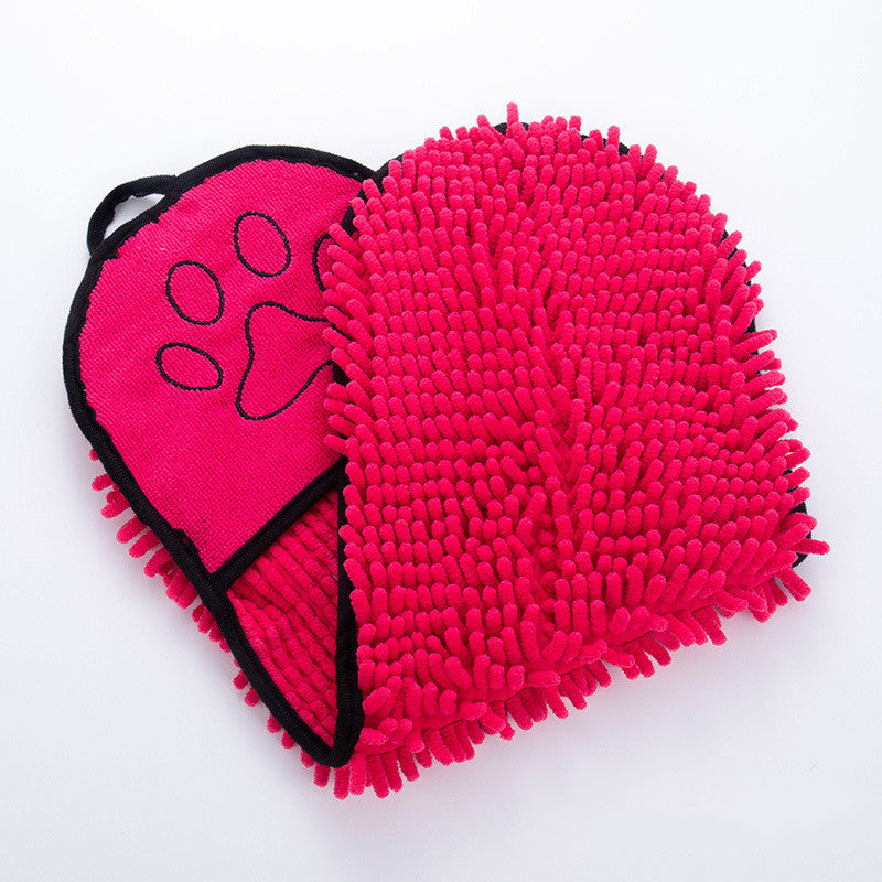 Super absorbent pet red bathrobe for quick drying after bath