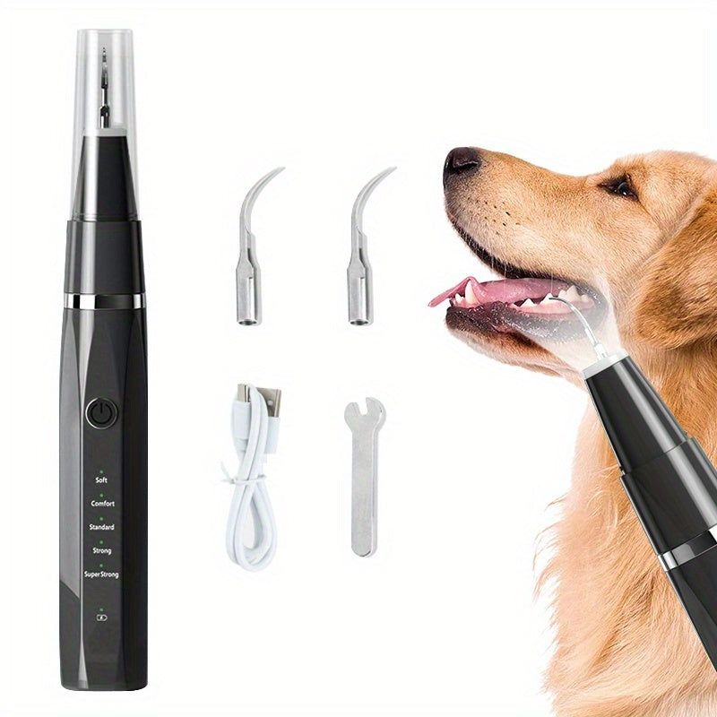 Complete kit of ultrasonic pet teeth cleaner with all included accessories
